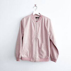 Ampersand Womens Bomber Jacket Light Pink Size Medium